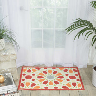 Nourison Sun and Shade SND29 Starry Eyed Flamingo Area Rug by Waverly Room Image Feature