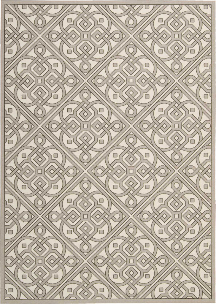 Nourison Sun and Shade SND31 Lace It Up Stone Area Rug by Waverly 5'3'' X 7'5''