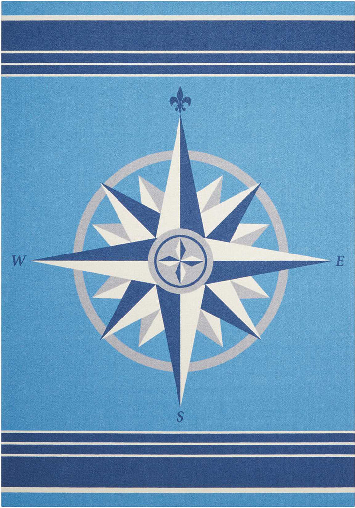 Nourison Wav01/Sun and Shade SND45 Blue Area Rug by Waverly main image