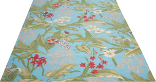 Nourison Wav01/Sun and Shade SND46 Aqua Area Rug by Waverly 6' X 8'