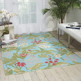 Nourison Wav01/Sun and Shade SND46 Aqua Area Rug by Waverly 6' X 8' Feature