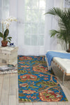 Nourison Global Awakening WGA01 Imperial Dress Sapphire Area Rug by Waverly Room Image Feature