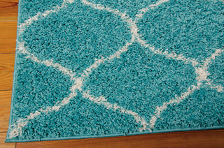 Nourison Windsor WIN01 Teal Area Rug Corner Image