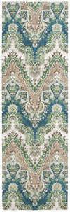 Nourison Treasures WTR02 Palace Sari Prussian Area Rug by Waverly 3' X 8'