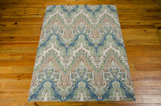 Nourison Treasures WTR02 Palace Sari Prussian Area Rug by Waverly 5' X 7' Floor Shot Feature