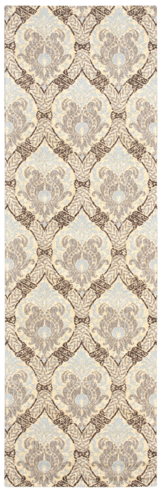 Nourison Treasures WTR03 Dress Up Damask Birch Area Rug by Waverly 3' X 8'