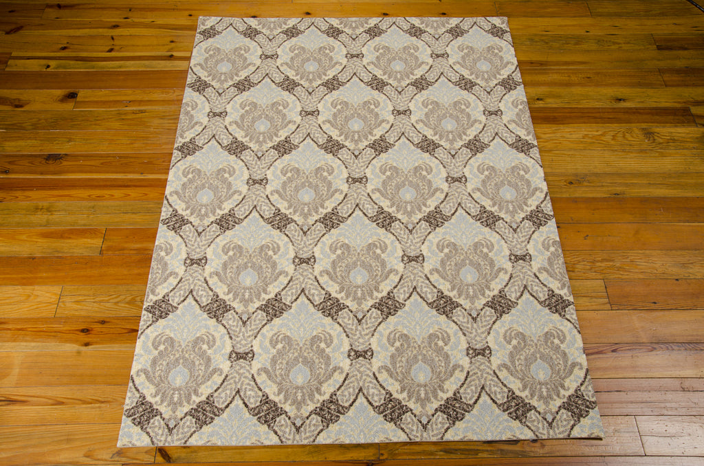 Nourison Treasures WTR03 Dress Up Damask Birch Area Rug by Waverly 5' X 7' Floor Shot Feature