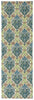 Nourison Treasures WTR03 Dress Up Damask Blue Jay Area Rug by Waverly 3' X 8'
