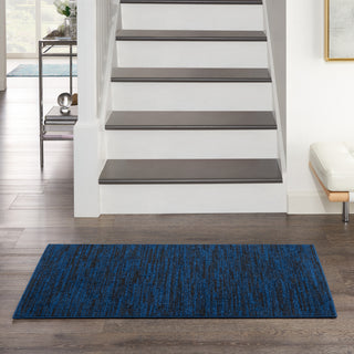 Nourison Essentials NRE01 Midnight Blue Area Rug Room Scene Feature