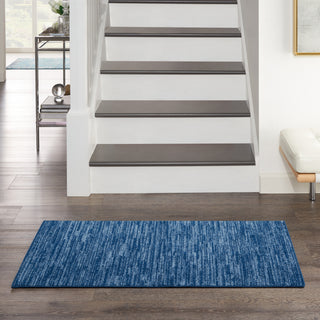 Nourison Essentials NRE01 Navy Blue Area Rug Room Scene Feature