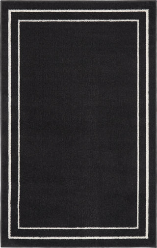 Nourison Essentials NRE02 Black Ivory Area Rug Room Image