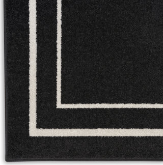 Nourison Essentials NRE02 Black Ivory Area Rug Texture Image