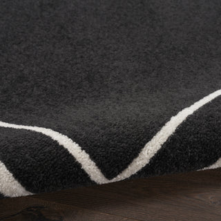 Nourison Essentials NRE02 Black Ivory Area Rug T' R