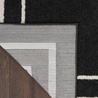 Nourison Essentials NRE02 Black Ivory Area Rug Detail Image