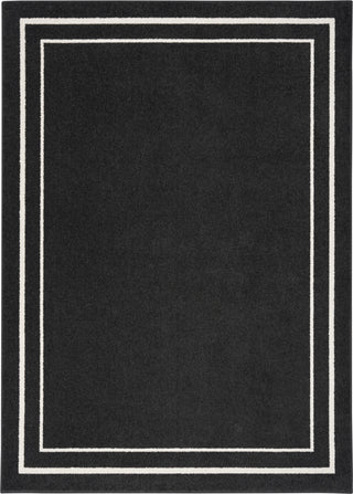 Nourison Essentials NRE02 Black Ivory Area Rug Detail Image