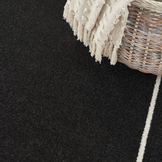 Nourison Essentials NRE02 Black Ivory Area Rug Detail Image