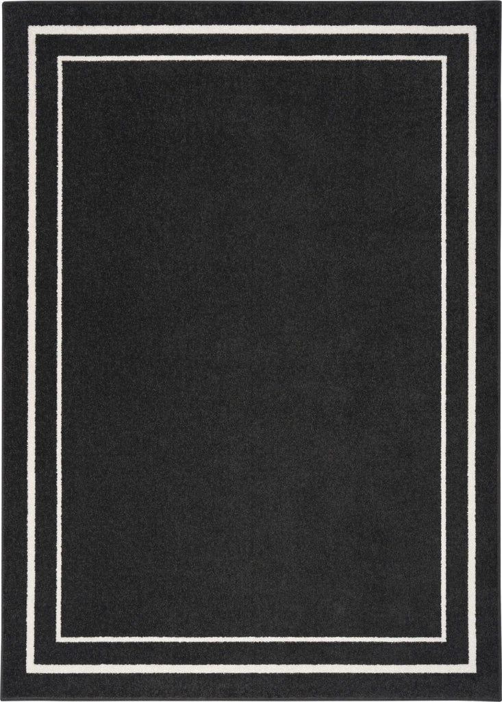 Nourison Essentials NRE02 Black Ivory Area Rug main image