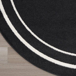 Nourison Essentials NRE02 Black Ivory Area Rug Main Image