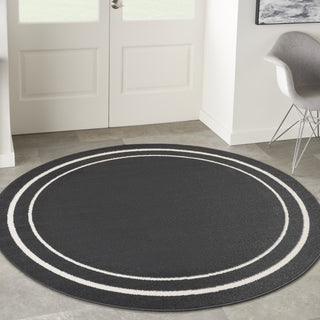 Nourison Essentials NRE02 Black Ivory Area Rug Main Image