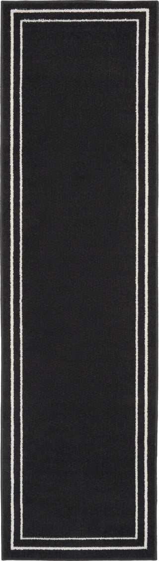 Nourison Essentials NRE02 Black Ivory Area Rug Main Image