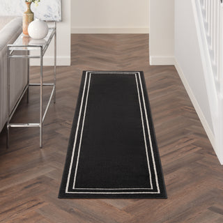 Nourison Essentials NRE02 Black Ivory Area Rug Main Image