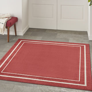 Nourison Essentials NRE02 Brick/Ivory Area Rug Room Image