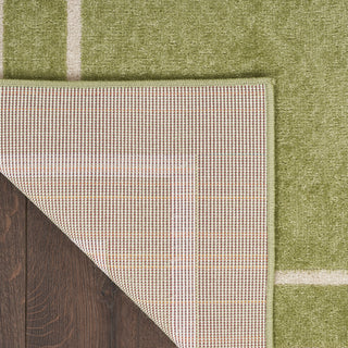 Nourison Essentials NRE02 Green Ivory Area Rug Detail Image