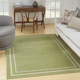 Nourison Essentials NRE02 Green Ivory Area Rug Detail Image