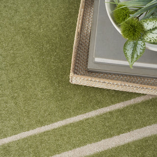 Nourison Essentials NRE02 Green Ivory Area Rug Detail Image