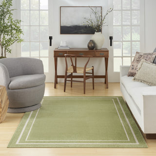 Nourison Essentials NRE02 Green Ivory Area Rug Detail Image