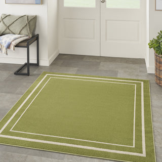 Nourison Essentials NRE02 Green Ivory Area Rug Room Image