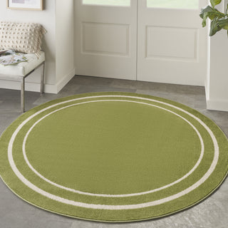 Nourison Essentials NRE02 Green Ivory Area Rug Main Image