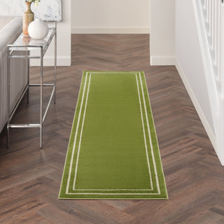 Nourison Essentials NRE02 Green Ivory Area Rug Main Image