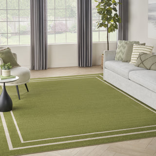 Nourison Essentials NRE02 Green Ivory Area Rug Main Image