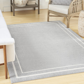 Nourison Essentials NRE02 Grey/Ivory Area Rug Detail Image