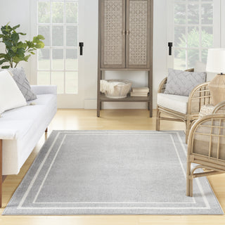 Nourison Essentials NRE02 Grey/Ivory Area Rug Detail Image