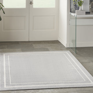 Nourison Essentials NRE02 Grey/Ivory Area Rug Room Image