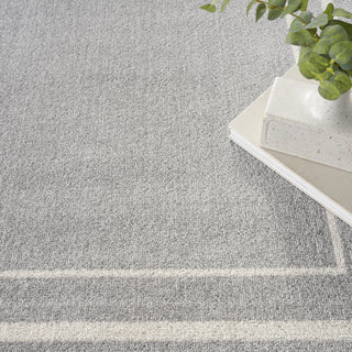 Nourison Essentials NRE02 Grey/Ivory Area Rug Room Image