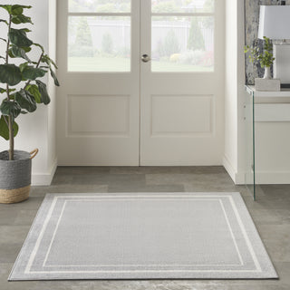 Nourison Essentials NRE02 Grey/Ivory Area Rug Room Image