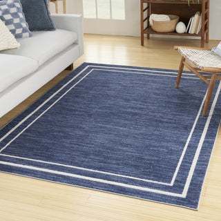 Nourison Essentials NRE02 Navy/Ivory Area Rug Detail Image