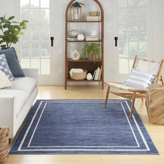 Nourison Essentials NRE02 Navy/Ivory Area Rug Detail Image