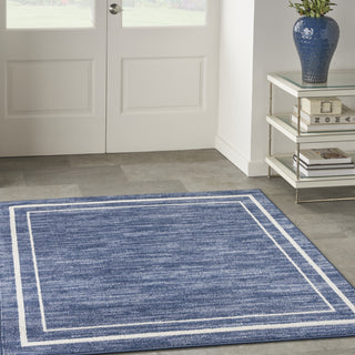 Nourison Essentials NRE02 Navy/Ivory Area Rug Room Image