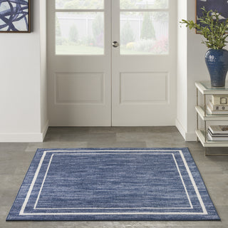 Nourison Essentials NRE02 Navy/Ivory Area Rug Room Image