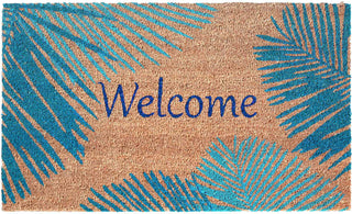 Trans Ocean Natura 2215/03WEL Palm Border Blue by Liora Manne