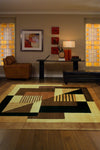 Momeni New Wave NW-06 Contempo Gold Area Rug Roomshot Feature