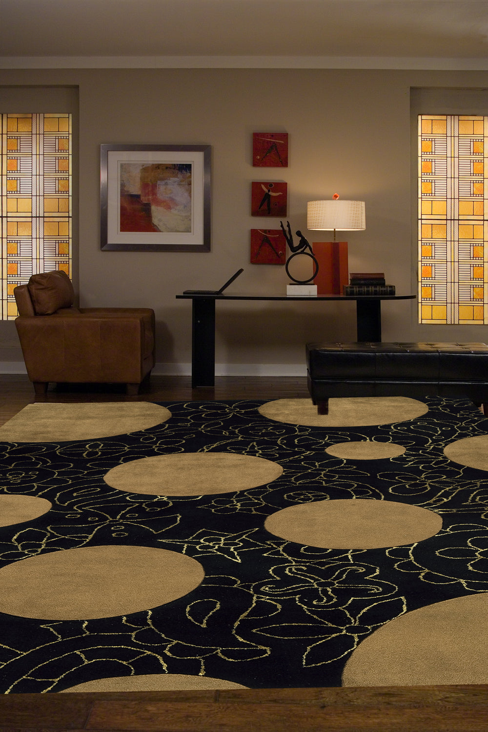 Momeni New Wave NW100 Brown Area Rug Roomshot Feature
