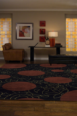 Momeni New Wave NW100 Red Area Rug Roomshot Feature