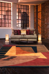 Momeni New Wave NW-22 Pomegranate Area Rug Roomshot Feature