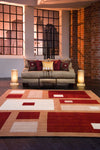 Momeni New Wave NW-50 Red Area Rug Roomshot Feature