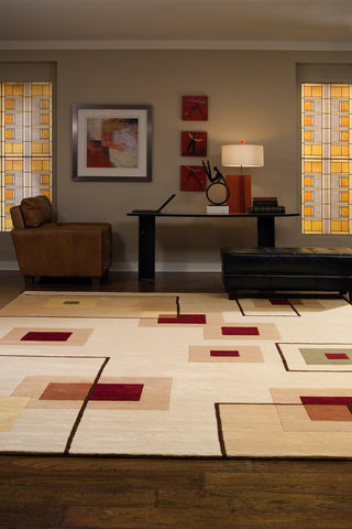 Momeni New Wave NW-77 Ivory Area Rug Roomshot Feature